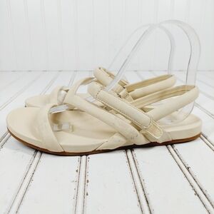 Caslon Lennyn Off White Ivory Slip On Strappy Slingback Summer Flat Sandals M614